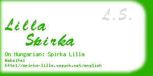 lilla spirka business card